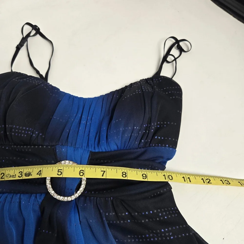 Vtg y2k Whimsigoth Ruby Rox‎ Small Ombre Sparkle Dress Blue Black Prom Party